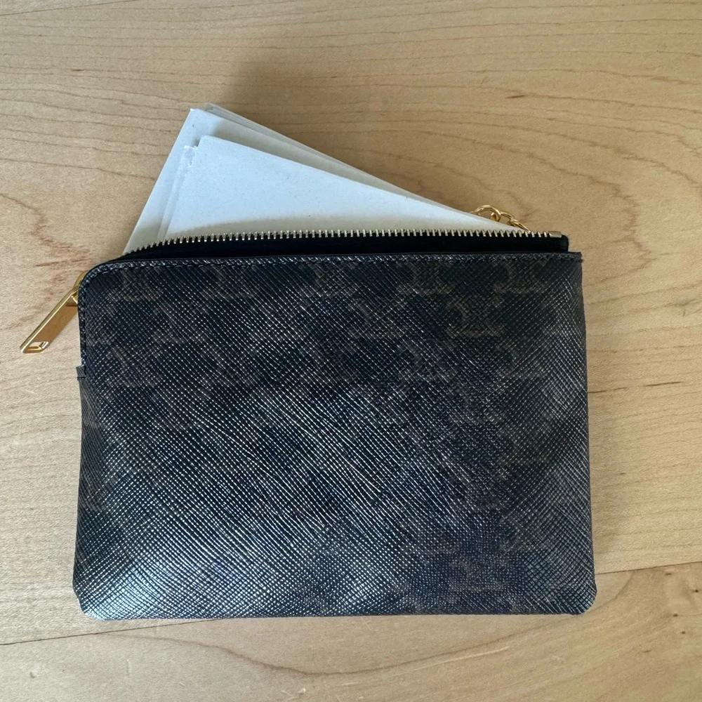 Celine Dark Brown Logo Pouch - Picture 2 of 4